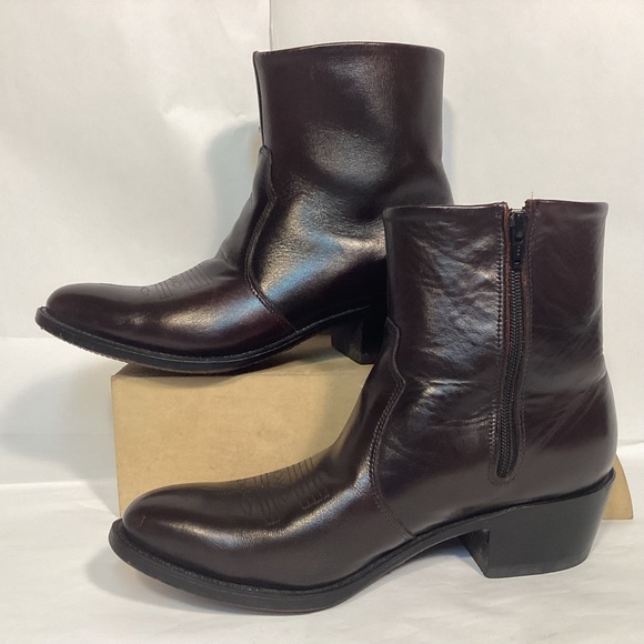 Durango leather side zip western boots men’s size 8 1/2  Cordovan - Picture 2 of 8